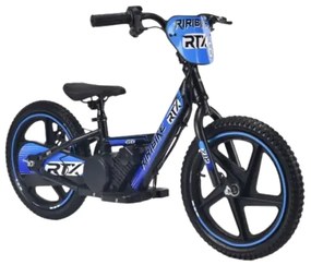 Bicicleta eléctrica para crianças RIRIBIKE RTX6 24V (16") bateria de lítio, motor de 250 watts, travão de disco, assento ajustável em PU macio Azul