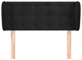Cabeceira de cama c/ abas veludo 83x23x78/88 cm preto