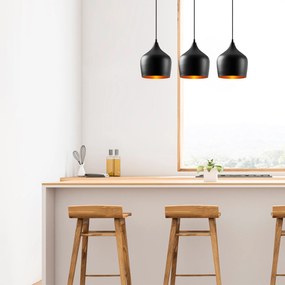 Candeeiro de Teto Dodo – Preto – 72 x 22 cm