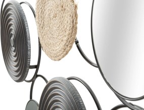 PAINEL DE PAREDE DE FERRO TRIBY CM 106,5X4,5X52 PRETO E CASTANHO