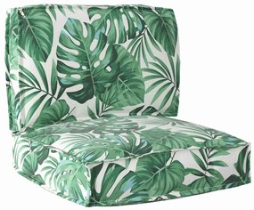 vidaXL Conjunto com 2 Almofadas de Palete e Estampa de Folhas em Tecido Oxford.