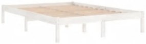 Estrutura de cama 160x200 cm madeira maciça branco