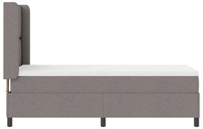 Cama com Estrado e Colchão Taupe 80x200 cm Tecido