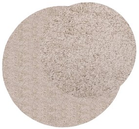 Tapete shaggy de pelo alto PAMPLONA Ø 160 cm bege