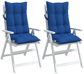 Almofadões cadeira encosto alto 2 pcs tecido oxford azul real