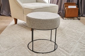 Pouffe Moon Steel Gabbana – Cream Black – 40x42x40 cm