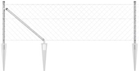 Cerca de Cadeia com 13 Postes de Espeto 0.6x25 m Aço Galvanizado