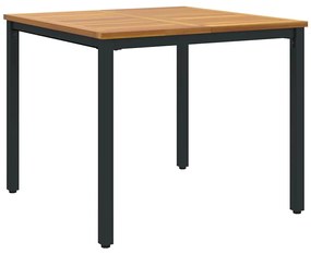 Mesa de Jardim 90 x 90 x 75 cm em Madeira Maciça de Acácia e Metal