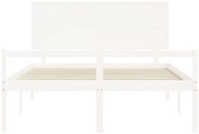 Cama para idosos king size com cabeceira madeira maciça branco