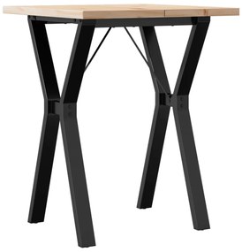 Mesa de jantar estrutura em Y 60x60x75,5 cm pinho/aço