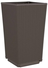 Vasos/floreiras 2 pcs 32,5x32,5x57 cm PP castanho