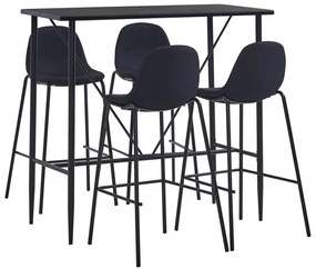vidaXL 5 pcs conjunto de bar tecido preto