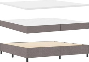 vidaXL Cama Box com colchão Cinzento-acastanhado 200 x 200 cm tecido