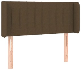 Cabeceira de cama c/ luzes LED tecido 103x16x78/88 cm castanho
