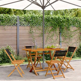 Cadeiras de jardim dobráveis 4 pcs madeira acácia maciça preto