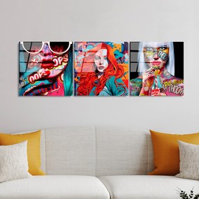 Conjunto de Quadros Decorativos em Vidro Temperado UV-858 – Multicolor