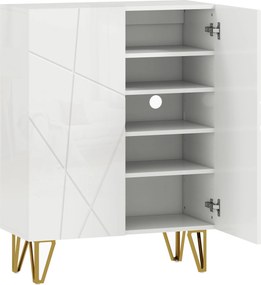 HOMCOM Armário de sapatos com 2 portas, estante para sapatos, armazenamento com 3 prateleiras ajustáveis 72 x 31,5 x 95 cm, Branco | Aosom Portugal
