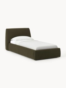 Cama de solteiro em bouclé com arrumação Cloud