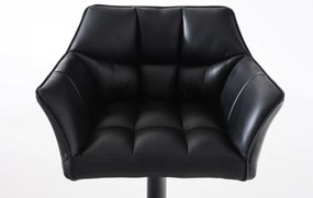 Banco de bar Damaso em couro sintético e com estrutura preta 64 x 88-113 x 45 cm Preto