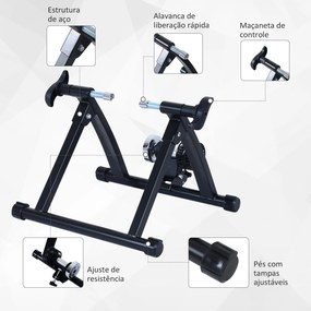 HOMCOM Rolo de Treinamento Magnético para Bicicleta Dobrável 54,4x 47,