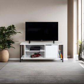 Móvel TV Bond – Branco/Preto – 120 cm x 48 cm x 35 cm