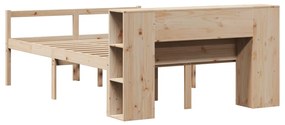 Cama com estante sem colchão 120x190 cm pinho maciço