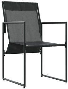 Cadeiras de Jardim com Almofadas 4 pcs Preto Textilene