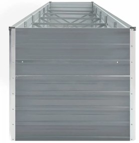 Canteiro elevado de jardim 480x80x77cm aço galvanizado cinzento