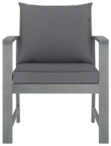 4 pcs conj. lounge jardim c/ almofadões madeira acácia maciça