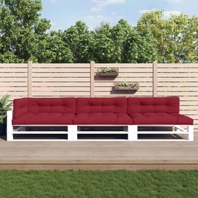 vidaXL Almofadões para móveis de paletes 7 pcs tecido vermelho tinto