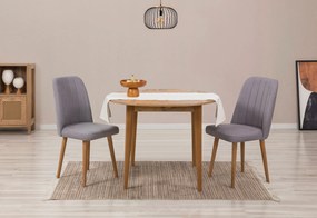 Conjunto de Mesa de Jantar Extensível Vina – Pinho Atlântico Cinza – M