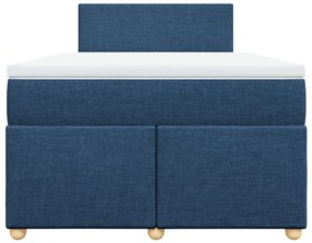 Cama com molas/colchão 120x200 cm tecido azul