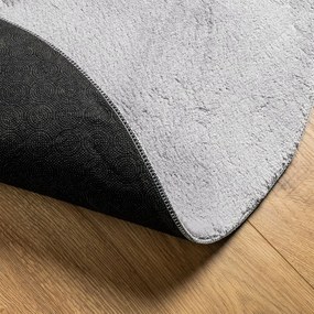 Tapete pelo curto macio e lavável HUARTE Ø 160 cm cinzento