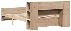 Cama com estante sem colchão 120x190 cm pinho maciço