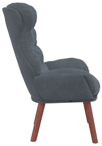 Poltrona Relaxante Veludo Cinza Escuro