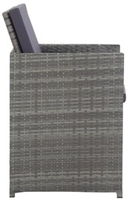 9 pcs conjunto jantar exterior c/ almofadões vime PE antracite