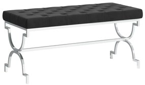 vidaXL Banco 99 cm aço inoxidável e veludo preto