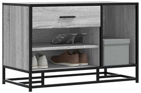 Banco para calçado sonoma 80x40x53,5 cm madeira metal cinzento