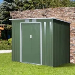 Abrigo de Jardim Metálico – 213x130x173 cm – Com Porta de Correr, Vent