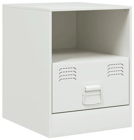 Mesa de cabeceira 34,5x39x44 cm aço branco