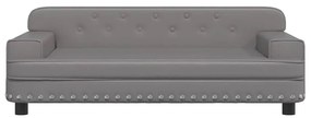 Sofá infantil 90x53x30 cm couro artificial cinzento