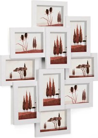 Moldura collage para 10 fotografias 60 x 49,3 x 3,6 cm branco