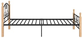 Estrutura de cama 100x200 cm metal preto