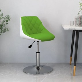 vidaXL Banco de bar couro artificial verde e branco