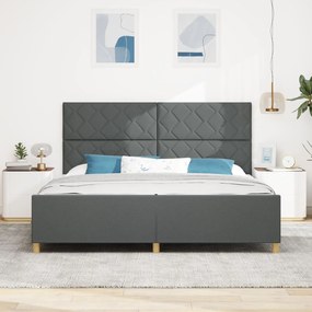 Cama vidaXL Cinza Escuro 200x200 cm Tecido