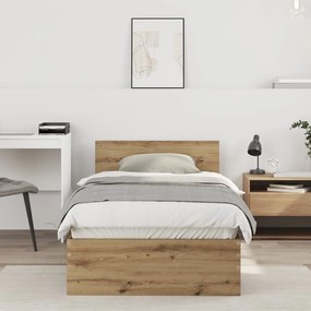 Estrutura de Cama Carvalho Artesanal 90x190 cm Madeira Reforçada