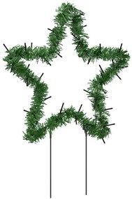 Decoração estrela de Natal c/ luz e estacas 3 pcs 50 LEDs 29 cm