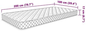 Colchão de espuma de memória 100x200x17 cm branco