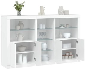 Aparador com luzes LED 162x37x100 cm branco