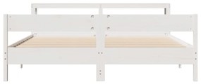 Cama sem colchão 200x200 cm madeira de pinho maciça branco